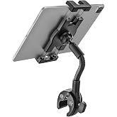 Gooseneck Bike Tablet Mount, Bike Holder - Adjustable Arm Tablet Holder for Motorcycle, Bicycle Scooter Handlebar Clamp, Compatible with iPad Pro Air Mini, Galaxy Tabs, Z Fold, iPhone, 4.7-13" Devices