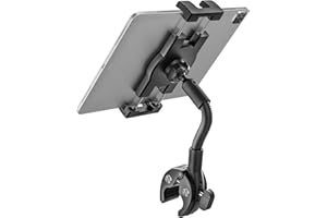 Gooseneck Bike Tablet Mount, Bike Holder - Adjustable Arm Tablet Holder for Motorcycle, Bicycle Scooter Handlebar Cradle Clip