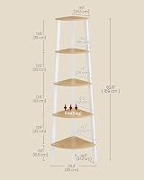 VASAGLE 5-Tier Corner Shelf Unit Natural Oak White LLS35Y01 view 5