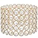 Boao Crystal Lamp Shade Ceiling Light Shade Chandelier Lampshade Fitting for Living Room Bedroom Bathroom Wedding Centerpiece Event Party, Warm White, Bulb Not Included(5.9 x 5.9 x 3.94 Inch,Gold)