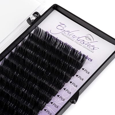 Eyeluvlashes B Curl Silk Ellipse Flat Lash Extensions 0.20x12mm Individual Trays