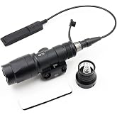 LThyzszb Tactical Picatinny Flashlight M300A Mini Light LED Whitelight with Strobe Weapon Light with Pressure Switch Tactical Flashlight 400 Lumens (Black, M300A)