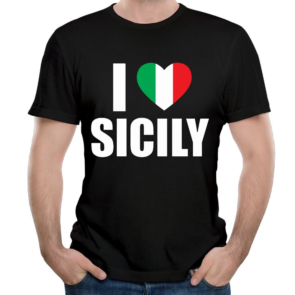 I Love Sicily Casual Style Running Black Short Sleeve T Shirt