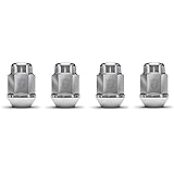 White Knight M12x1.25 Thread Lug Nuts for Aftermarket or Factory Wheels - 4 Chrome Lug Nuts - Bulge Acorn Seating - Carbon St