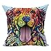 Sunward 2017 Dog Style Cotton Linen Canvas Decorative Square Throw Pillow Cover 18 x 18 (O)