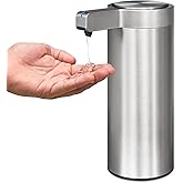Mamiddle 9 oz. Automatic Soap Dispenser Stainless Steel with Sensor Infrared Soap Dispenser Electric IPX5 Waterproof USB-C Charging Motion Sensor for Kitchen & Bathroom (Brushed Silver)
