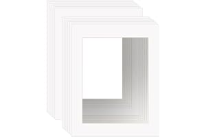 ZBEIVAN 11x14 White Picture Mats for 8.5x11 Pictures with Core Bevel Cut Frame Mattes - Pack of 12
