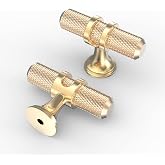 Asidrama 10 Pack Brushed Brass Kitchen Cabinet Knobs Cabinet Hardware Zinc Knobs for Dresser Drawers 4451