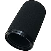 RhymKawa Black Pop Filter with Retainer Ring for Shure SM7B/SM7dB Mics | Complete Rk345 Replacement Kit Includes Foam And Ring. High-Density Foam Cancels Plosives And Wind Noise Without Muffling