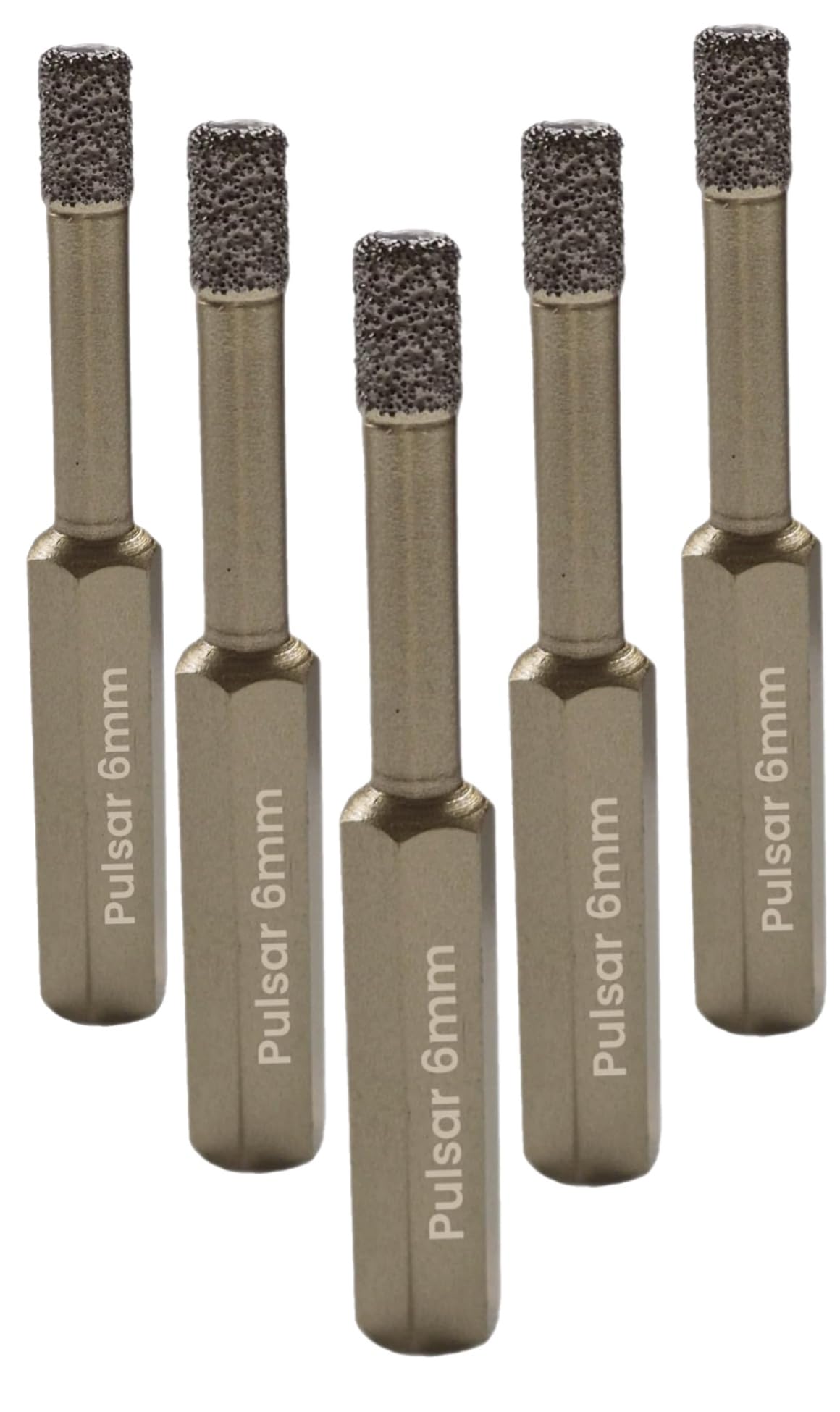 5x Pulsar High Performance 6mm Diamond Tile Dry Drill Bit for Porcelain Ceramics and Natural Stone