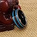 Fashion Month Men Women 8mm Black Ceramic Ring Vintage Wedding Engagement Band with Koa Wood Two Lines Solid Turquoise