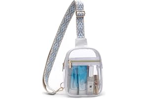 Bunnychill Clear Sling Bag - Stadium Approved Fanny Pack for Women & Men - Transparent Crossbody Bag with Adjustable Guitar Straps for Sports, Beach, Events, Concerts, Festivals