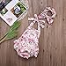Newborn Baby Girls Halter Cotton Ruffles Romper Backless Sunsuit Jumpsuit Dress (0~6Months, Pink)
