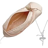 CECKQUE Ballet Dance Shoe Makeup Bag For Little Girls, Ballerina Slipper Makeup Pouch Bag, Ballet Pointe Shoes Gifts (Pink-N1)