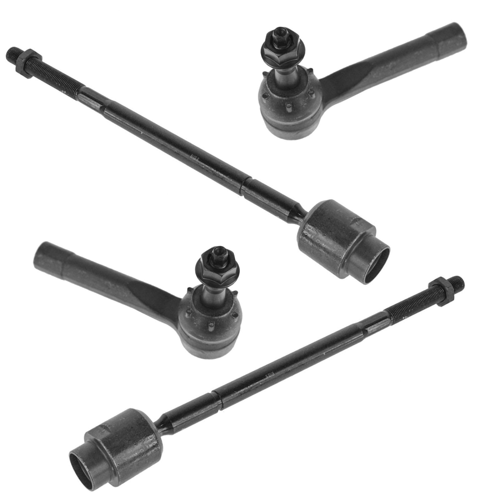 TRQ Front Inner and Outer Tie Rod Set 4 Piece Compatible with 2004-2013 Chevrolet Impala 14-16 Impala Limited 04-07 Monte Carlo 97-03 Pontiac Grand Prix Image