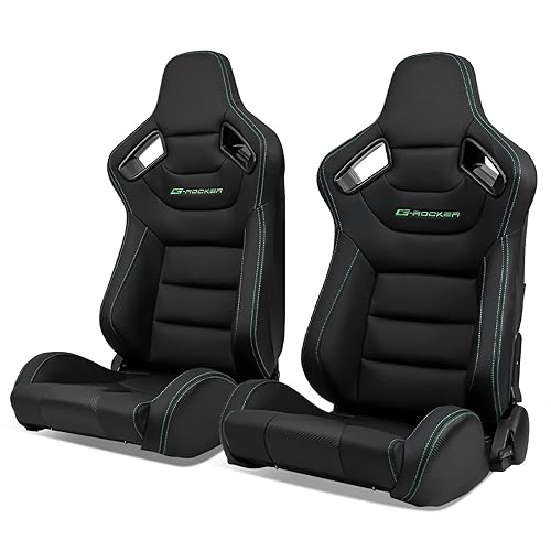 thumbnail image 2 of For Cars IKON MOTORSPORTS, Universal With Dual Sliders, Reclinable Blue & Black PU Carbon Leather With Hexagonal Quilting Sport Bucket Seats, 1 Pair Driver Passenger Side, - Canada Racing Seats 2 of 12