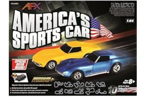 GENERIC AFX Slot Car Set, America's Sports Car Chevy Corvette 32-Foot Mega G+ HO Slot Car Track Set w/Tri-Power