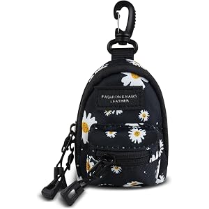 AfitLulu Outdoor Small Pouch with Carabiner Clip, 2-Layer Zipper Small Coin Purse with Detachable Neck Strap, Canvas Mini Bag