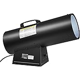VEVOR Propane Heater, 125000BTU Forced Air Propane Heater with Stepless Temp Settings & security Protection, Portable Garage/