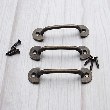 Amazon Wfeiyanton 取手 プルハンドル 亜鉛合金 アーチ型 ボックスハンドル アンティーク調 レトロ 取っ手 ネジ家具 家具 キッ10個入り ブロンズトーン半円 6cmx1 6cm ツマミ