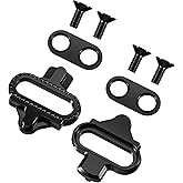 2Pcs Bike SPD Cleats, Cycling Cleat for Cycling Shoes Bike Pedals Cleats Compatible with SPD SM-SH51 Look X-Track Pedals Perfect for Mountain Biking, Long Lasting Chrome-Molybdenum Steel, Black