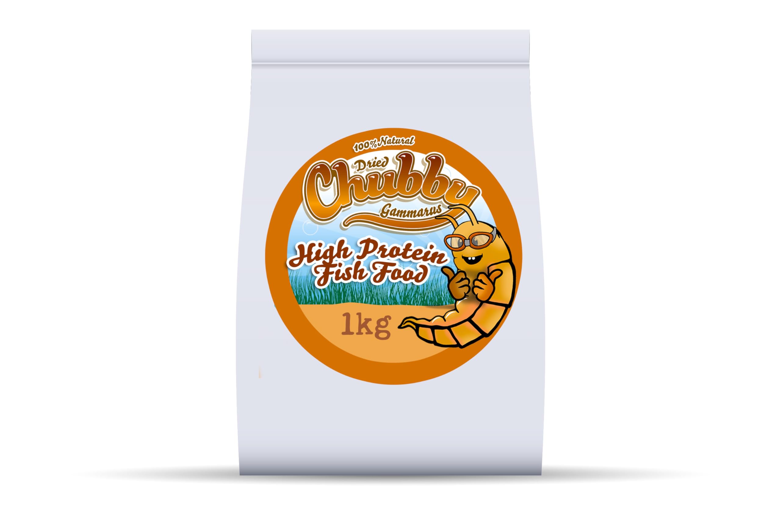 Chubby Mealworms Dried Gammarus Shrimp (1Kg), Siberian Shrimps for Fish, High Protein, Ideal Koi & Aquarium Fish Food, Shrimps Food for Pond Fry, Reptiles, Young Turtles & Terrapins