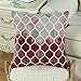 CaliTime Cushion Covers Cushion Cover Pack of 2 Cosy Cushion Covers for Couch Bed Sofa Hand Painted Colourful Geometric Grid Chain Print 45 cm x 45 cm Main Grey Red Burgundy