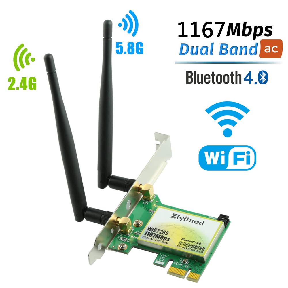 Ziyituod PCIe WiFi Card Bluetooth 5.0 AC 1730Mbps Wireless PCI Express Network Adapter WiFi