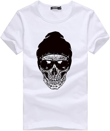 Remera Camisa Casaca zycShang Manga Corta Camisa De Deporte Hombres Delgado Sudor Absorbente Camiseta Cómodo Blusa Atlético Verano Muchachos Adolescentes Sencillo Cabeza de Calavera Tops (Blanco, 3XL): Amazon.es: Ropa y accesorios