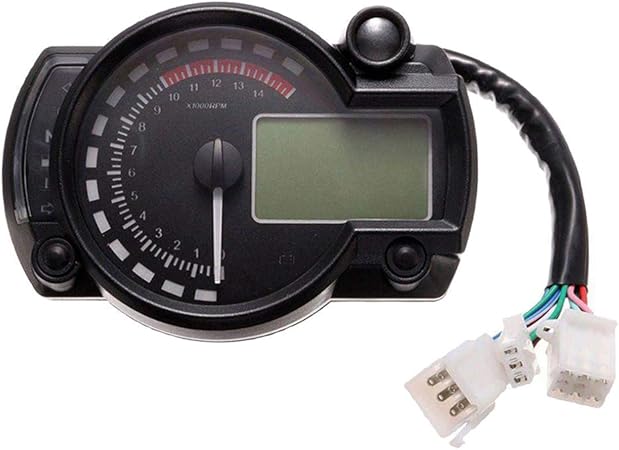 Amazon Prasku バイクオートバイデジタルlcdスピードメーター走行距離計ゲージrpm 299 Kmh スピードメーター 車 バイク