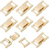 DICOSMETIC 10Pcs Fold Over Jewelry Clasp Real 24K Gold Plated Necklace Extension Clasps Brass Bracelet Extenders Small Fastener Extension Clasps for DIY Craft Jewelry Making