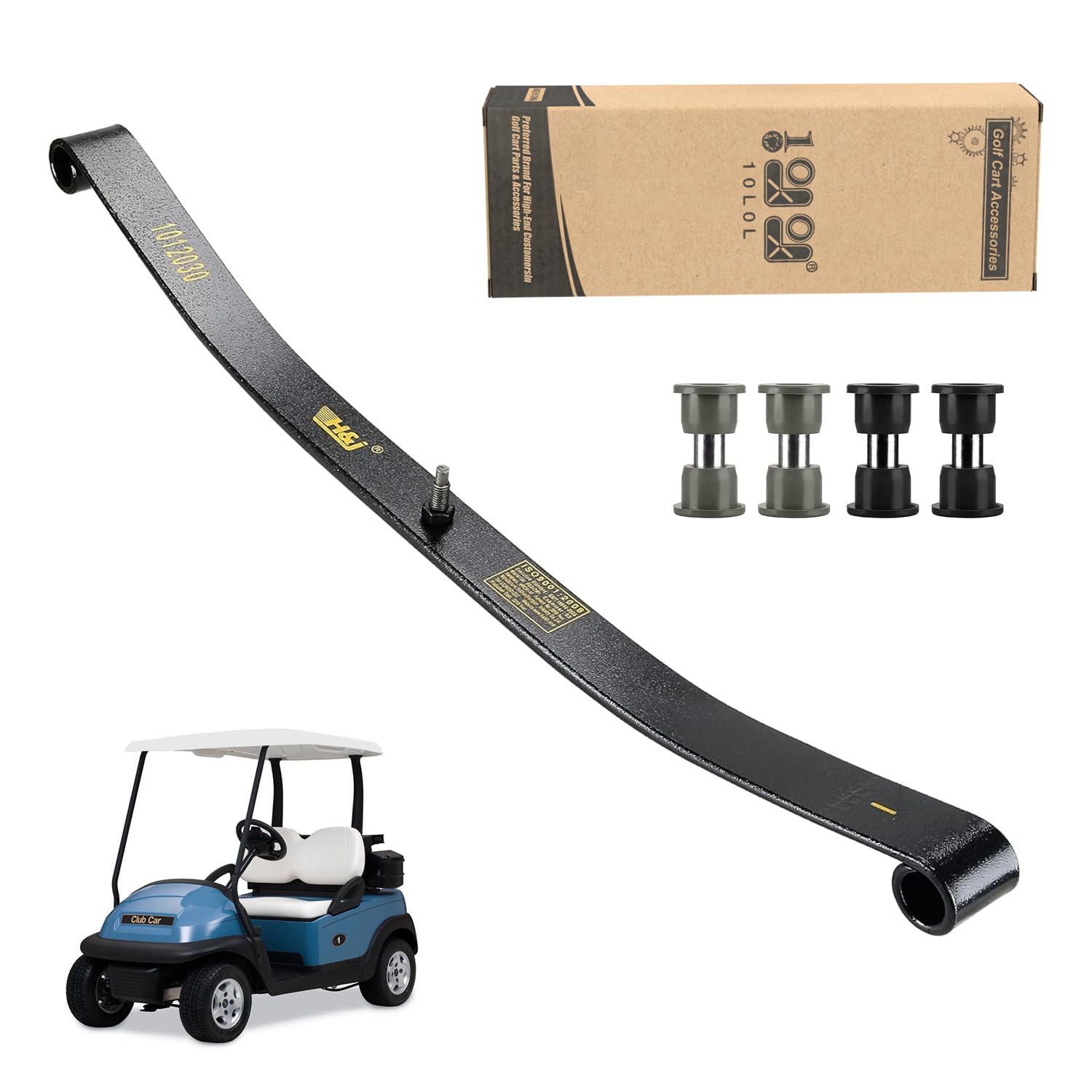 Photo 1 of 10L0L Golf-Cart Front-Leaf-Spring for Club Car Precedent 2004-2008 & DS 1981-Up Gas/Electric Models with Bushings & Sleeves, Heavy Duty, Replaces OEM# 1012030 1012322 1013867 1015108