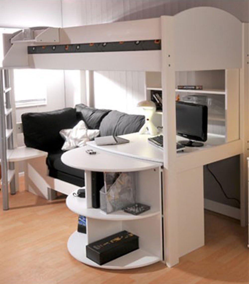 loft bed with couch and desk