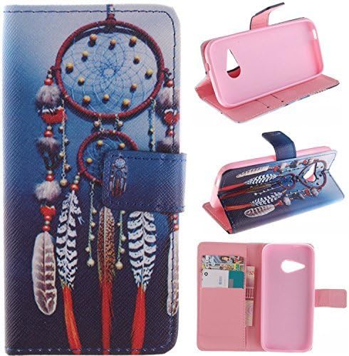 M8 mini Case HTC One Remix wallet Flip Case, HTC One M8 Mini Kickstand Case,Tribe-Tiger Stylish Dandelion Witness Love Series Wallet PU Leather Flip Cover Case,[Stand Built-In Card Slots Feature] Flip Folio Case Cover for for HTC One Remix(Tribe Feather Wind Chimes)