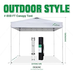 Acepic 8x8 Pop Up Canopy Tent,300D Silver-Coating