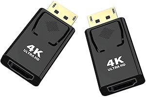 BERLAT Displayport to HDMI Converter，DP to HDMI Adapter [2-Pack],3840x2160p Male to Female Converter Compatible with Computer,Desktop,Labtop,PC,Monitor,HDTV - Gold Plated