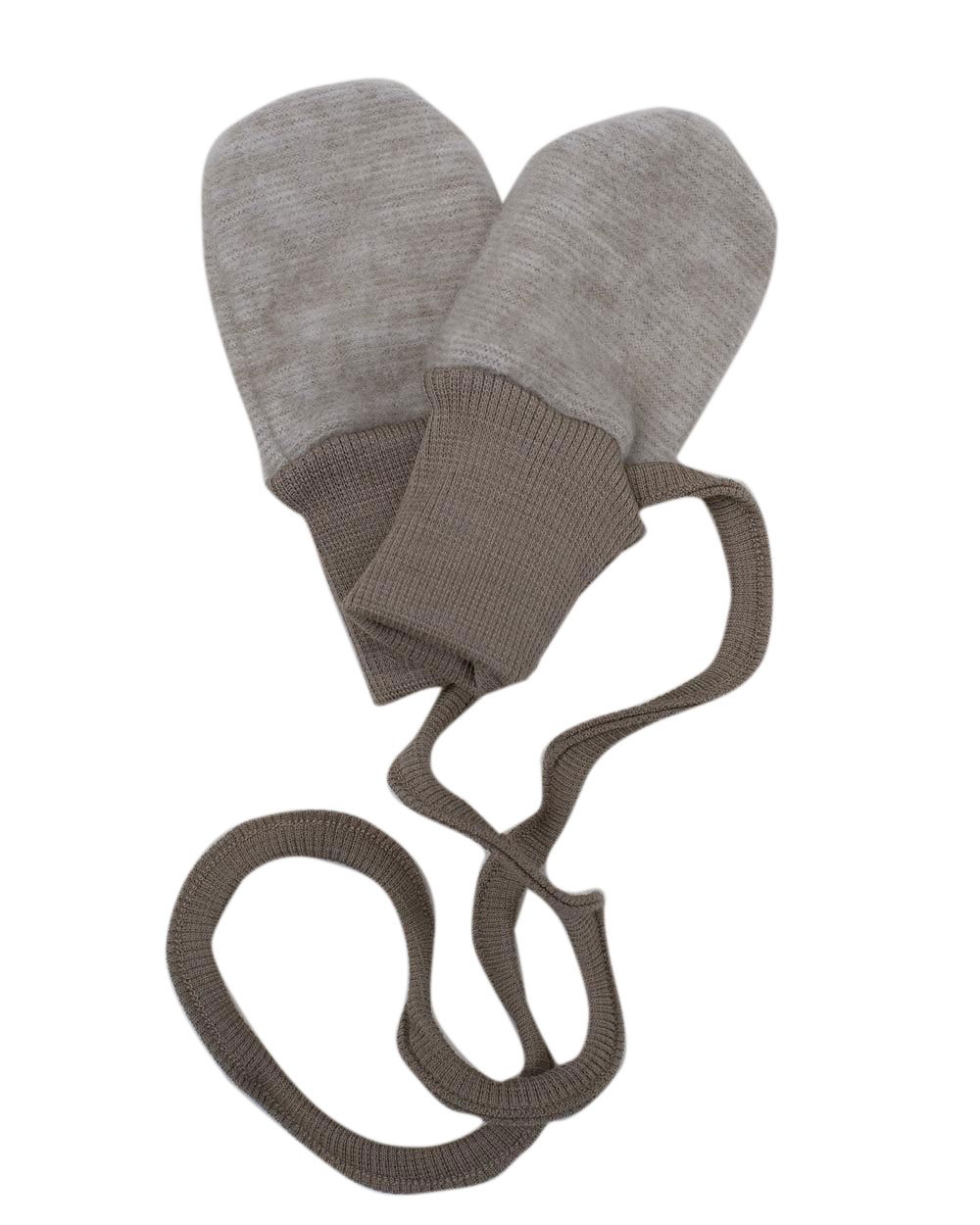Cosilana Baby Mittens without Thumb, 100% Wool, Controlled Biological Husbandry (kbT) - brown -