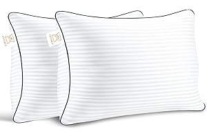 Yettbea Pillows Insert 12'' x 20'' Set of 2, Decorative Lumbar Supportive Throw Pillows with Luxury Silky Covers for Indoor Couch, Sofa or Bed Decors, White Striped Cushion Sham Stuffer
