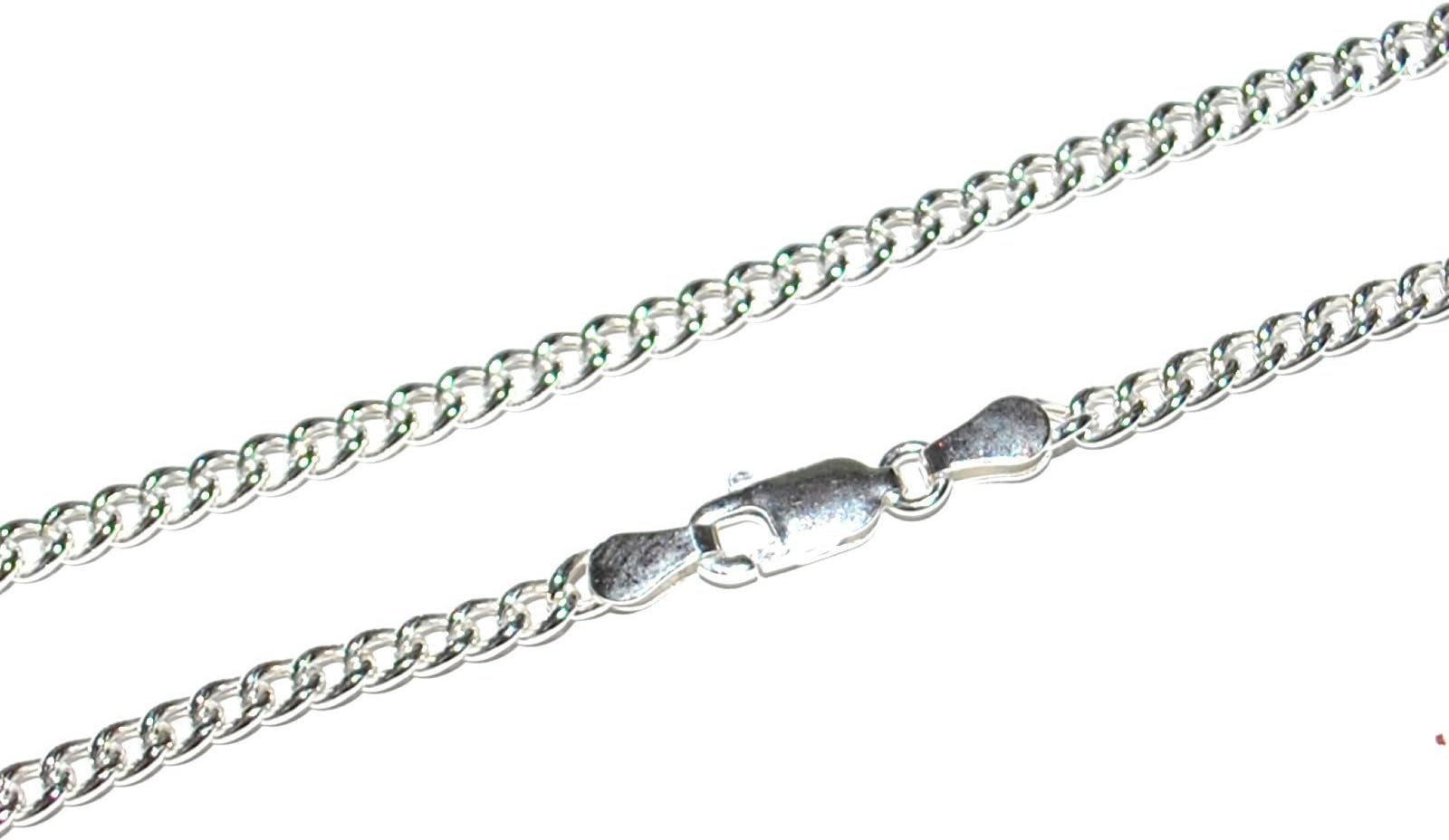 GENUINE SOLID STERLING SILVER LIGHTWEIGHT CHUNKY CURB CHAIN NECKLACE - 3mm Gauge - Choose your length