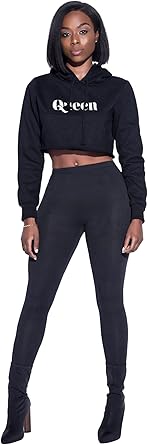 queen crop top hoodie