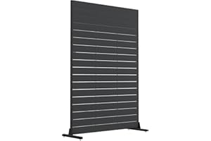 Outsunny Outdoor Privacy Screen, 47.2" W x 68.5" H HDPE Decorative Screen Panel with Stand and 6 Panels, Freestanding Privacy