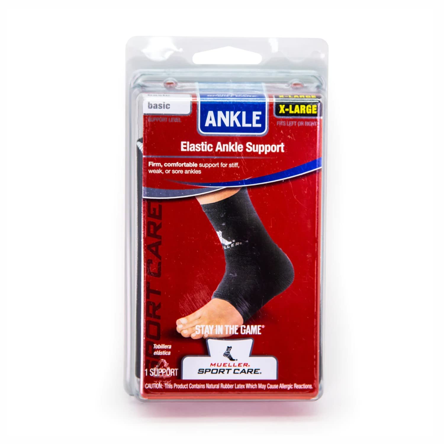 Mueller Unisex Sports Ankle Support Elastic, Black, Medium