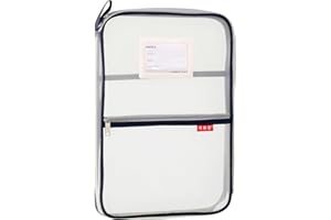 Pendancy Mesh Zipper Pouch 14.8x10.8 in Transparent Lightweight Nylon File Folders, A4 Size Multi-Layer Subject Document Organizer Accessories Storage Bag for Office and School Supplies(Dark Blue)