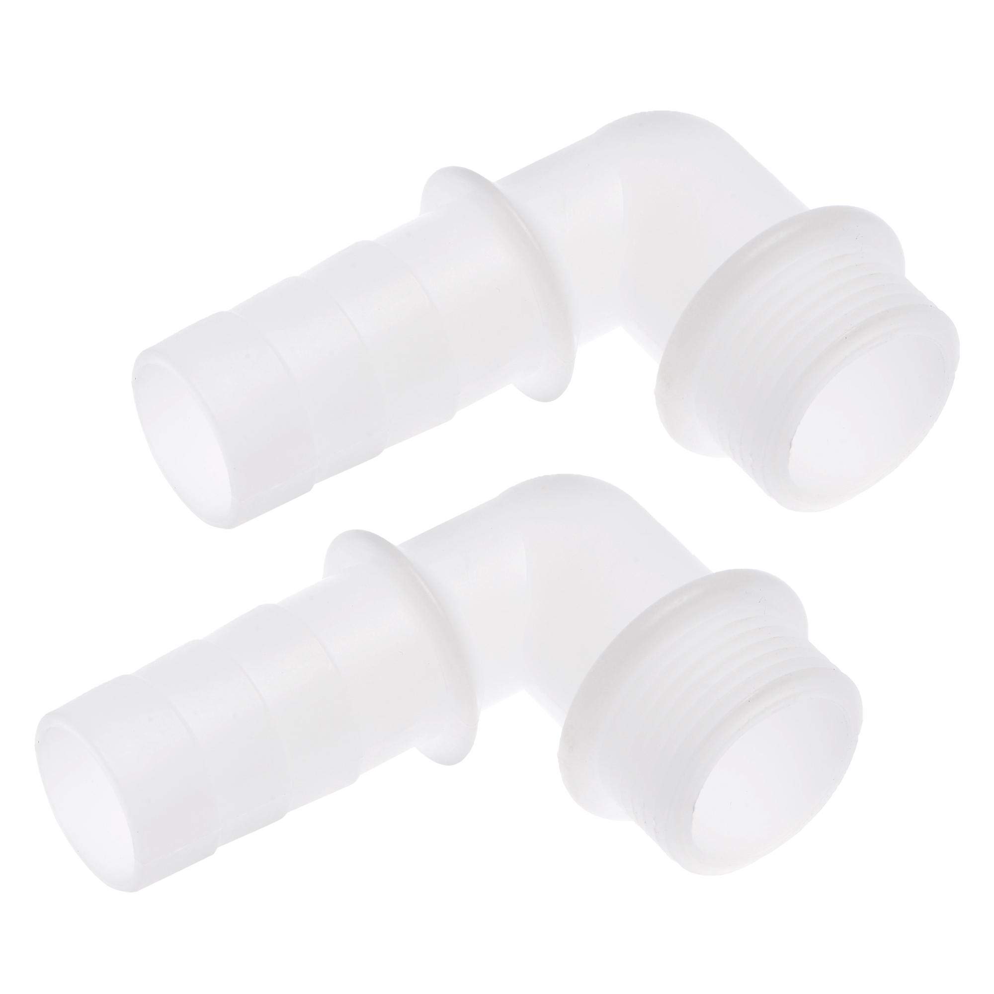 sourcing map PVC Tube Fitting 90 Degree Elbow Adapter 25mm Barbed x G1 Male White for Aquariums, Water Tanks, Tubs, Pools 2Pcs