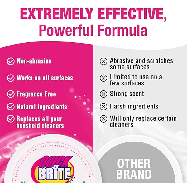 QUICK ‘N BRITE ALL PURPOSE CLEANING PASTE, TRUE ALL PURPOSE CLEANER, CONCENTRATED, 30 OZ