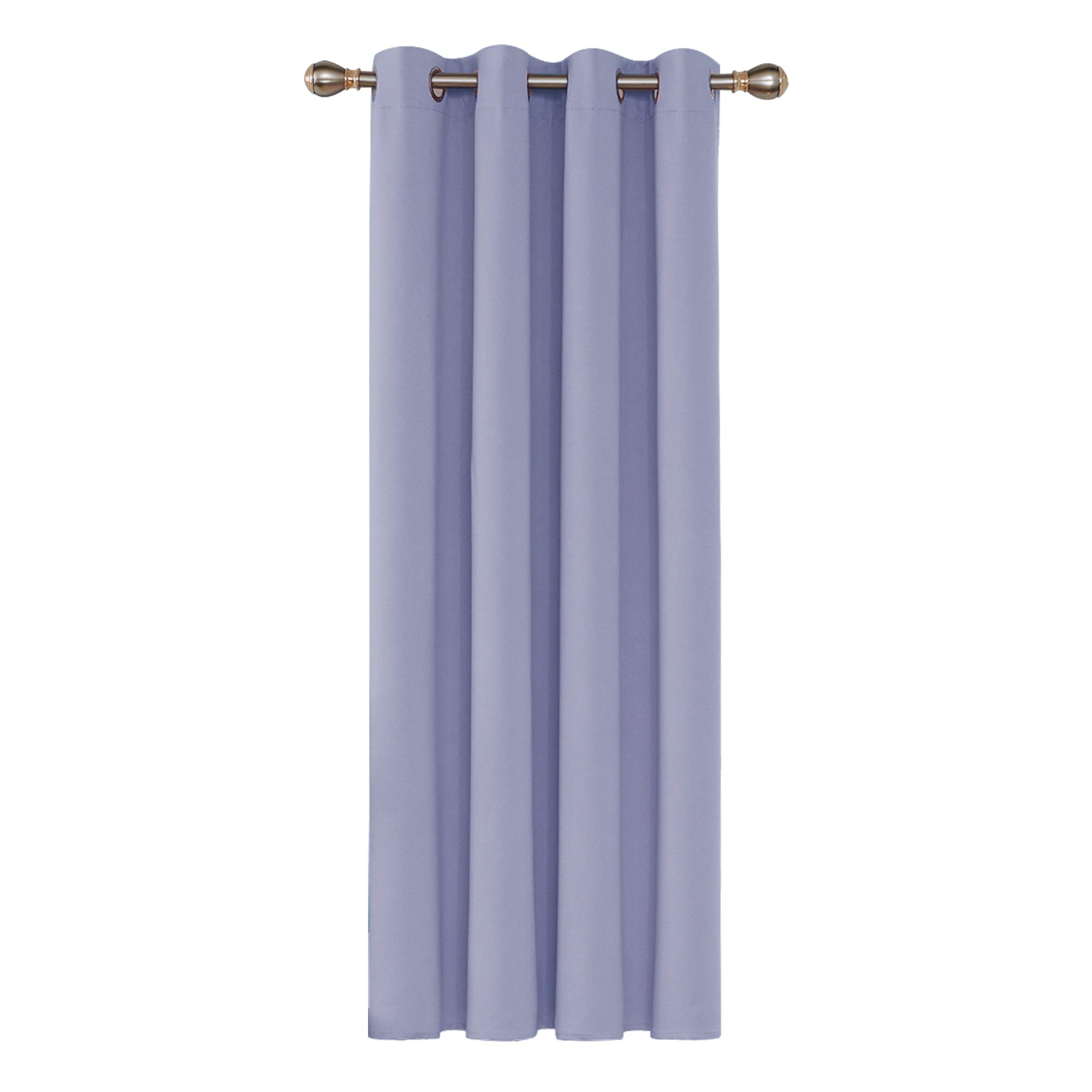 Deconovo Blackout Eyelet Curtain Noise Reduction Door Drape Thermal Insulated Curtain for Baby Nursery W55 x L95 Light Purple 1 Panel