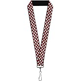 Buckle-Down Lanyard-1.0"-Mini Hearts Black/red/White