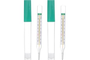 Toyvian 2pcs Glass Thermometer for Home and Clinic Use with Precision Temperature Measurement and Simple