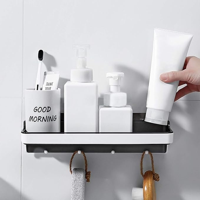 ZURATO Self Adhesive Kitchen and Bathroom Shelves Wall Organizer Bathroom Shower Caddy Self