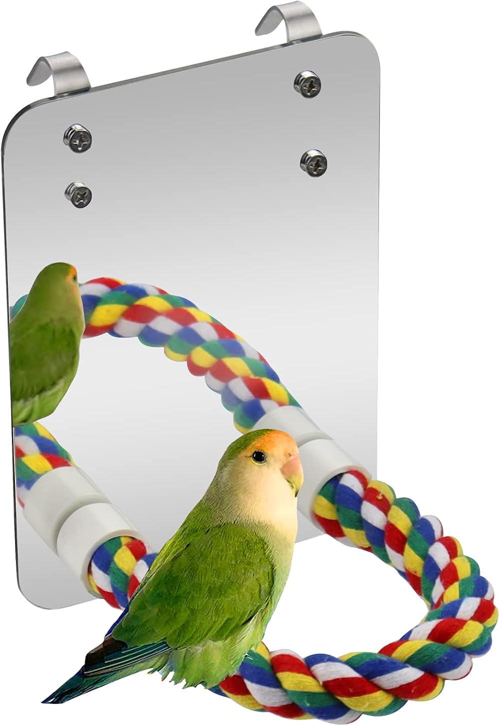 Mygeromon Bird Mirror Perches Rope Cage Toy for Parrots Budgies Small Birds
